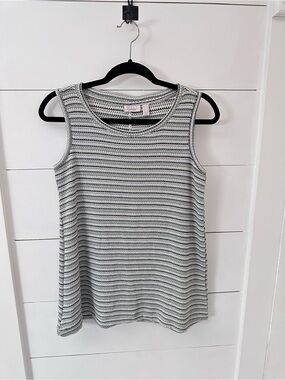 logo Layers XS softcore stretch knit stripe coastal grandma casual tank top